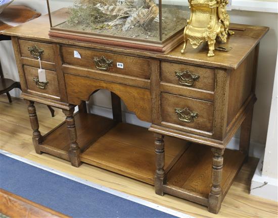 A oak dresser base. W.122cm